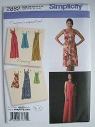 2882 EMPIRE DRESS STRAPPY OR NOT 3 LENGTHS PATTERN 6-14